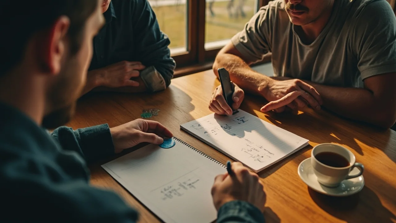 Cricket coach with tactics clipboard