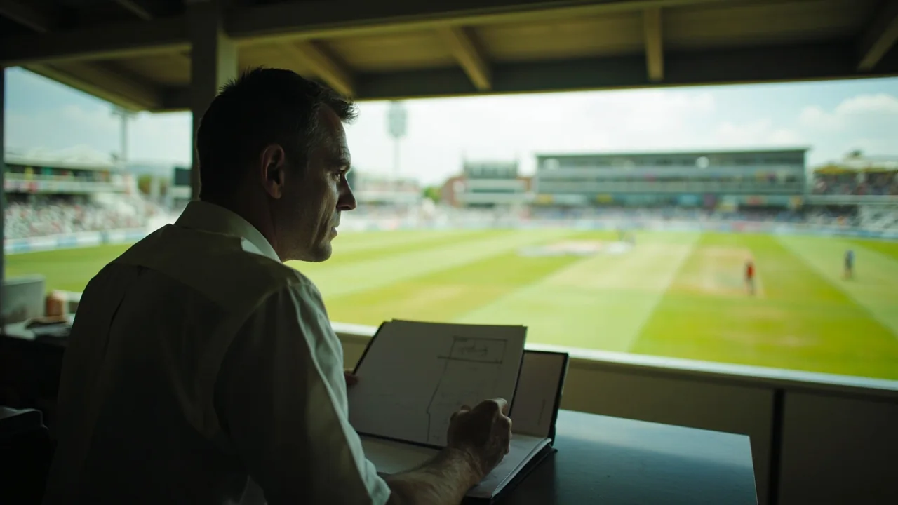 Traditional manual cricket scoreboard